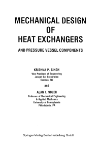 Heat Exchanger & Pressure Vessel Design
