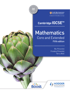 Cambridge IGCSE Mathematics Textbook: Core & Extended, 5th Ed.