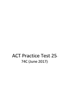 ACT Practice Test 25 (June 2017) - English