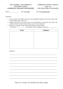 Earth Structure Worksheet Grade 4