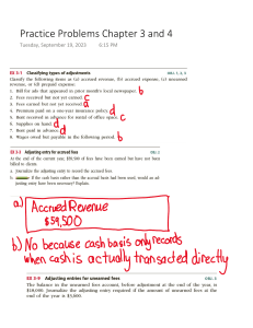 Accounting Practice Problems: Chapters 3 & 4