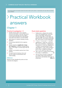 IGCSE Biology Practical Workbook Answers