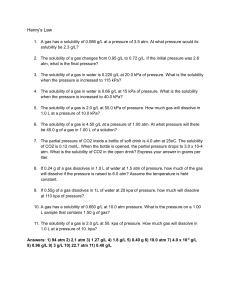 Henry's Law Practice Problems Worksheet