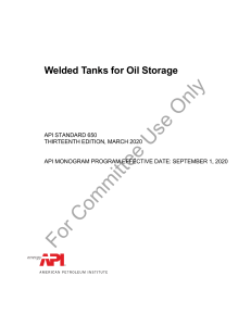 API Standard 650: Welded Tanks for Oil Storage