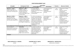 IPCRF Development Plan for Teachers