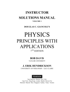 Physics Solutions Manual: Giancoli 7th Ed, Vol 1