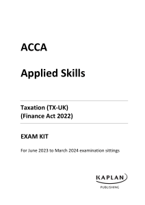 ACCA TX-UK Taxation Exam Kit (FA 2022) | Kaplan