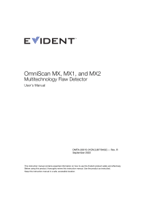 OmniScan MX, MX1, MX2 User Manual | Flaw Detector Guide