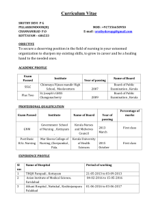 Sruthy Devi P G - Nursing Curriculum Vitae