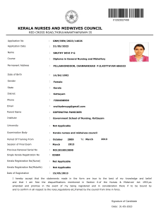 Kerala Nurses Renewal Application - Sruthy Devi P G