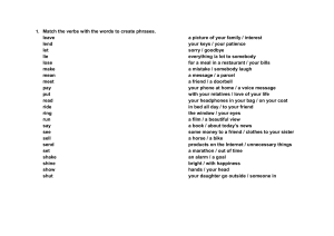 English Grammar Worksheet: Verbs & Past Simple