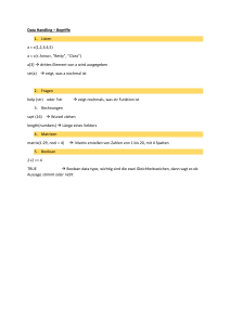 Datenverarbeitung in R: Grundlagen