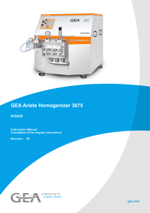 Manuale Omogeneizzatore GEA Ariete 3075: Istruzioni e Specifiche