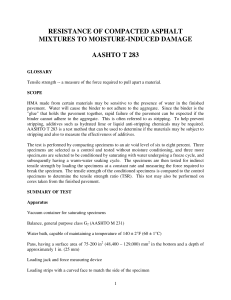 AASHTO T 283: Asphalt Moisture Damage Resistance Test