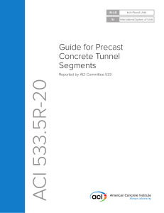 Precast Concrete Tunnel Segments Guide ACI 533.5R-20