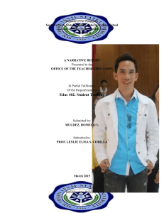 Student Teaching Narrative Report