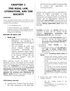 Rizal Law, Literature, and Society in the Philippines