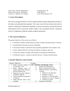 Discrete Mathematics Course Syllabus for B.Ed. (ICT)