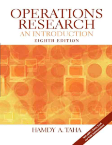 Operations Research: An Introduction, 8th Edition