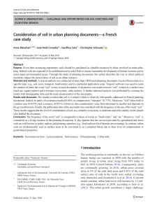 Soil in Urban Planning: A French Case Study
