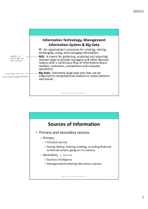 IT, MIS, Big Data & Info Sources
