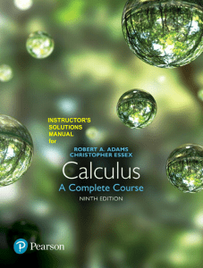 Calculus Instructor's Solutions Manual, 9th Edition