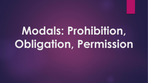 Modals: Prohibition, Obligation, Permission