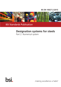 BS EN 10027-2:2015 - Steel Designation: Numerical System
