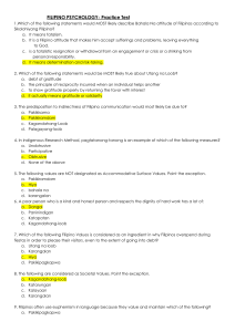 Filipino Psychology Practice Test
