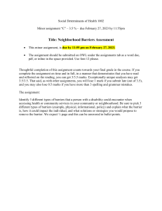 Neighborhood Barriers Assessment: Social Determinants of Health