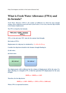 Fresh Water Allowance (FWA) Formula & Definition