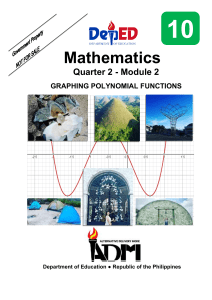 Graphing Polynomial Functions: Grade 10 Math Module