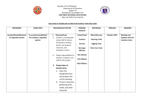 Gulayan sa Paaralan Action Plan SY 2023-2024