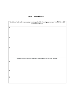 Career Choices & Budgeting Worksheet