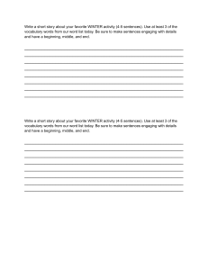 Winter Story Writing Worksheet