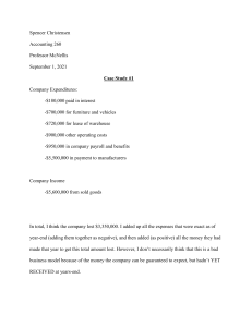 Accounting Case Study: Company Expenditure Analysis