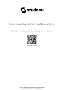 Science 8 Workbook Answers: Cambridge Lower Secondary
