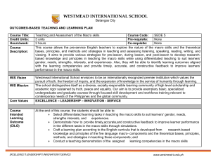 Macro Skills Teaching Course Plan
