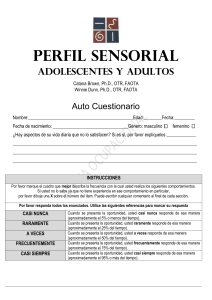 Cuestionario de Perfil Sensorial para Adolescentes y Adultos
