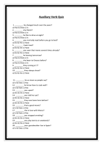 Auxiliary Verb Quiz: English Grammar Practice