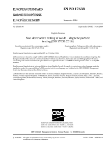 EN ISO 17638: Magnetic Particle Testing of Welds Standard