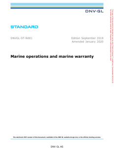 Marine Operations & Warranty Standard - DNVGL-ST-N001