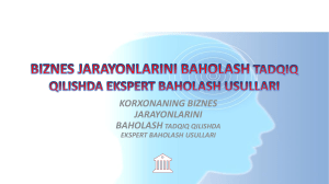 Biznes jarayonlarini baholashda ekspert usullari