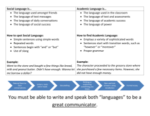 Social vs. Academic Language: A Guide