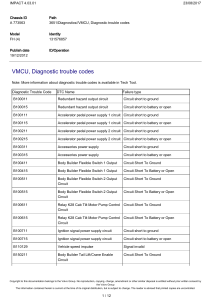 Volvo FH4 VMCU Diagnostic Trouble Codes