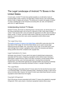 Android TV Boxes: Legality & Copyright in the US
