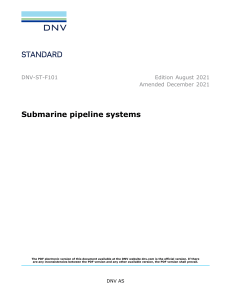 Submarine Pipeline Systems Standard - DNV