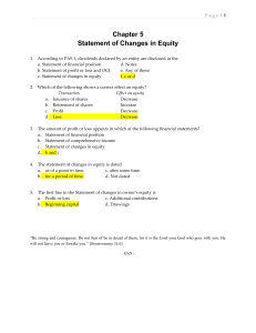 Statement of Changes in Equity Quiz