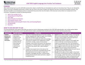 LEAP 2025 ELA Practice Test Guidance for Educators