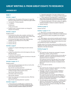 Great Writing 5 Answer Key: Essay Structure & Techniques